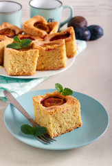 Slice of plum cake