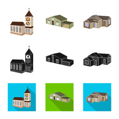 Vector illustration of facade and housing icon. Collection of facade and infrastructure vector icon for stock.