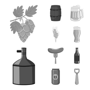 Vector design of restaurant and oktoberfest icon. Collection of restaurant and brewing vector icon for stock.