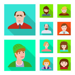 Fototapeta premium Isolated object of avatar and person symbol. Set of avatar and profession stock symbol for web.