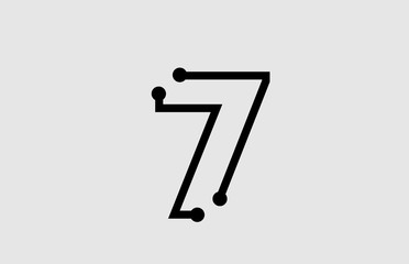 number 7 logo design with line and dots