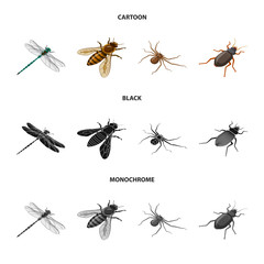 Vector illustration of nature and wildlife icon. Set of nature and wing stock vector illustration.