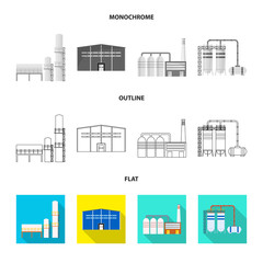 Vector design of production and structure logo. Collection of production and technology vector icon for stock.