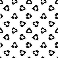 Obraz premium Seamless recycling pattern white