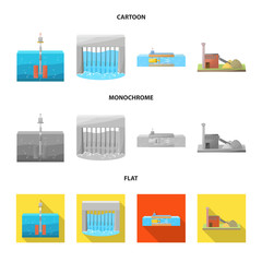 Vector illustration of source and environment sign. Collection of source and bio vector icon for stock.
