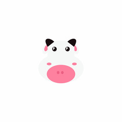 Avatar of a cow on a white background, cartoon cow logo vector mascot character avatar download
