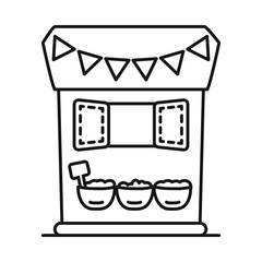 Vector design of kiosk and market icon. Set of kiosk and shop vector icon for stock.
