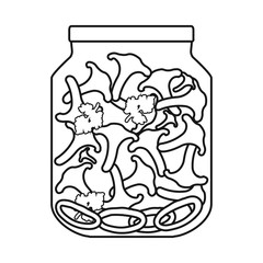 Isolated object of pickled and jar logo. Collection of pickled and spices stock symbol for web.