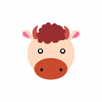 Avatar of a cow on a white background, cartoon cow logo vector mascot character avatar download