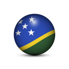 Flag of Solomon Islands in the form of a ball isolated on white background.