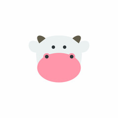 Obraz na płótnie Canvas Avatar of a cow on a white background, cartoon cow logo vector mascot character avatar download