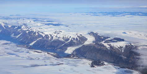 Fototapeta premium Melting glacier, Greenland landscape , top view