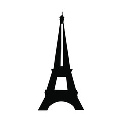 Eiffel Tower Silhouette symbol of Paris France.