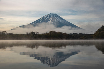 精進湖 富士山