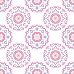 Cute floral ornament pattern. Ethnic and folk bohemian vector illustration