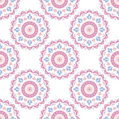 Cute floral ornament pattern. Ethnic and folk bohemian vector illustration