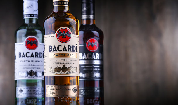 Bottles of Bacardi rum
