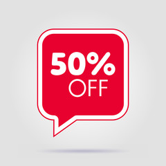 Special offer isolated sale tag red. Modern illustration