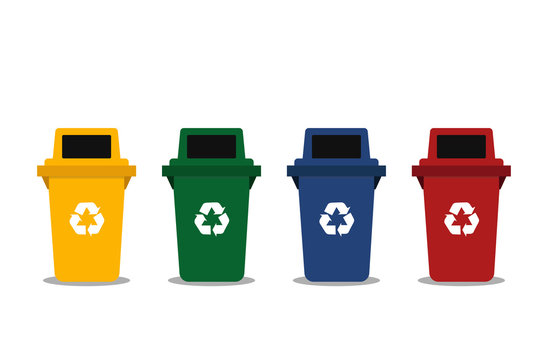 set of different garbage illustration vector