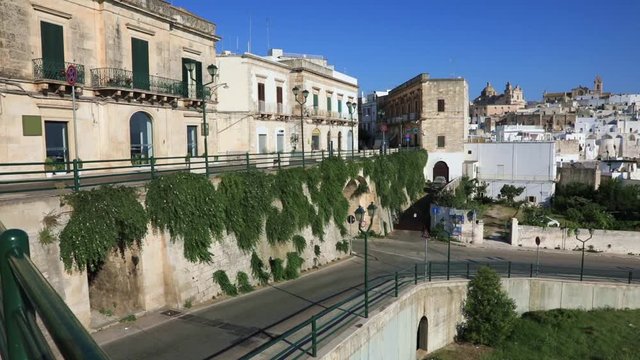 Panoramic view of an amazing white city of Ostuni in Puglia, Italy
