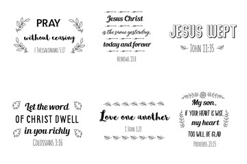 Christian sayings. Bible verses vector quote for typography and Social media post