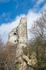 Castle Ruin Drachenfels in the Siebengebirge mountains, North Rhine-Westphalia, Germany