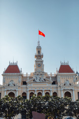 Ho Chi Minh statue in front of City Hall, is known as Ho Chi Minh City People's Committee Head office Saigon.