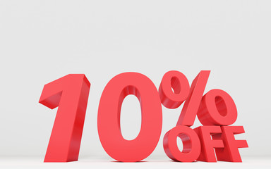 セールの値引き率を表示する立体の文字、パーセンテージ。