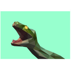 Colorful polygonal style design of green snake