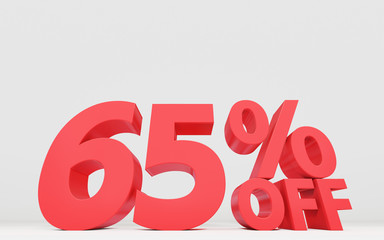 セールの値引き率を表示する立体の文字、パーセンテージ。