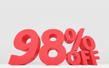 セールの値引き率を表示する立体の文字、パーセンテージ。