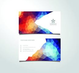 Business Card template with colorful geometric background