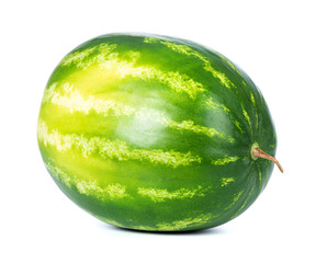 Big ripe natural watermelon isolated on white background. File contains a path to isolation.