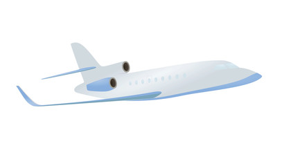 Blue small airplane. vector illustration