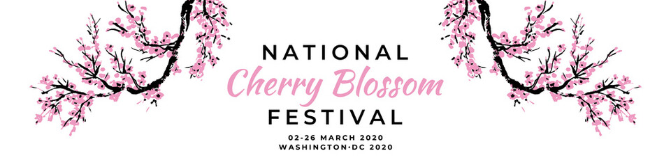 Cherry blossom banner template