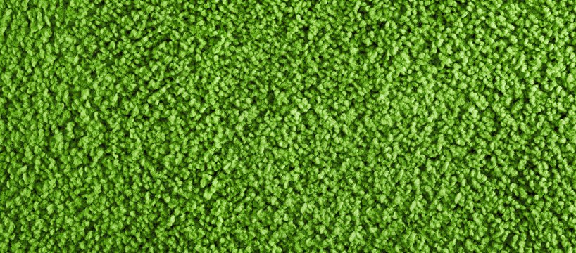 Texture of green carpet. Panorama. View from above.