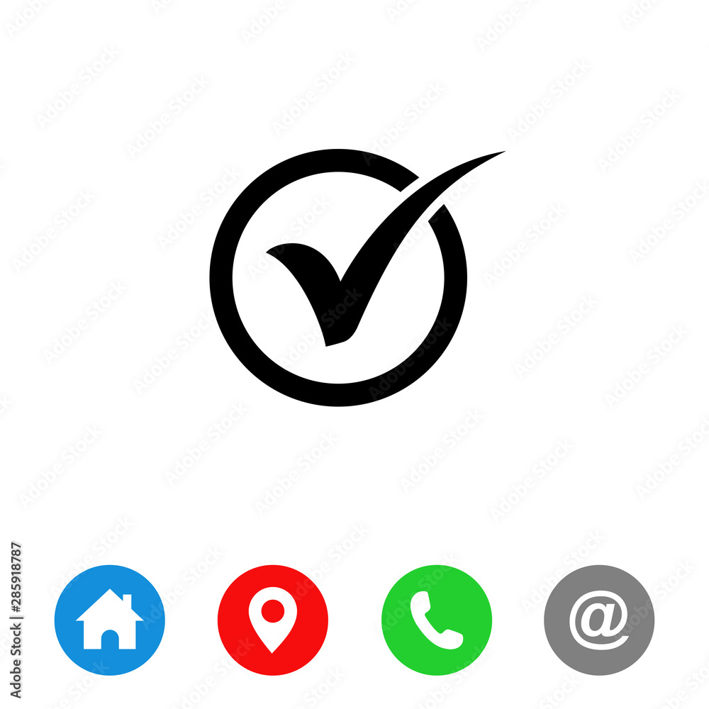 Poster check mark icon symbols vector. symbol for website computer and mobile vector.