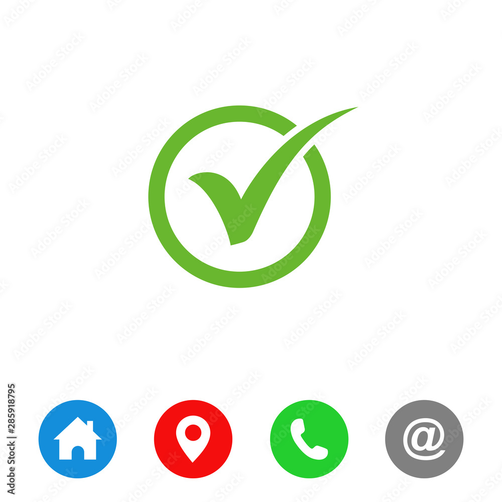 Poster check mark icon symbols vector. symbol for website computer and mobile vector.
