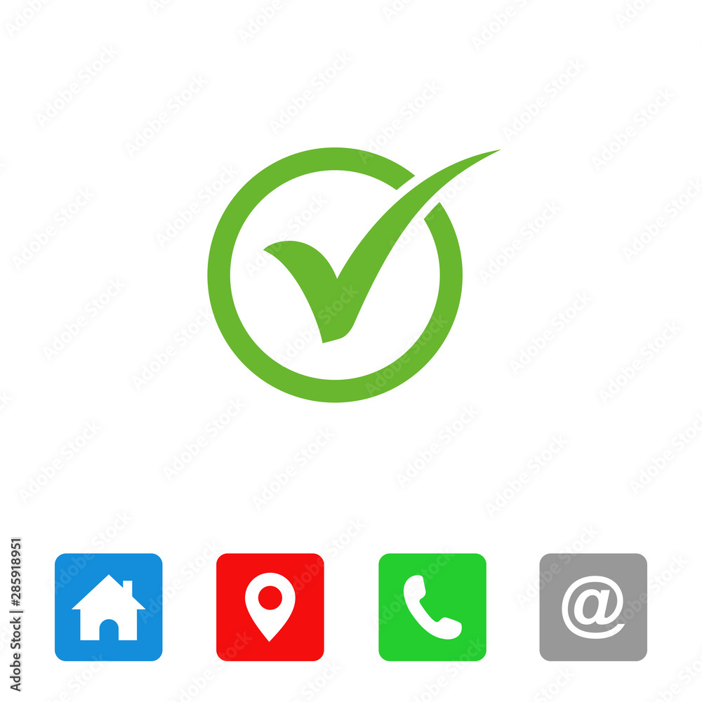 Poster check mark icon symbols vector. symbol for website computer and mobile vector.