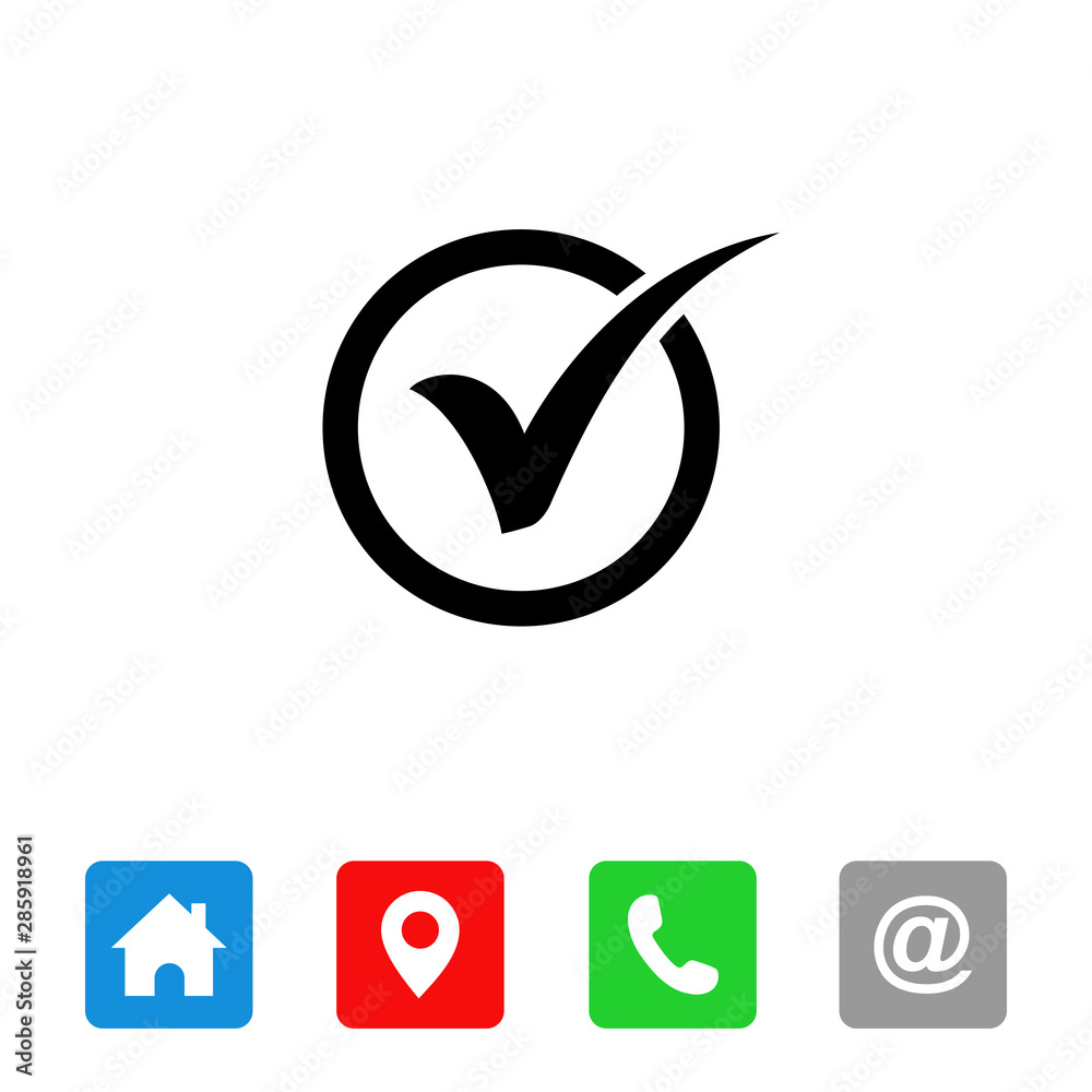 Poster check mark icon symbols vector. symbol for website computer and mobile vector.
