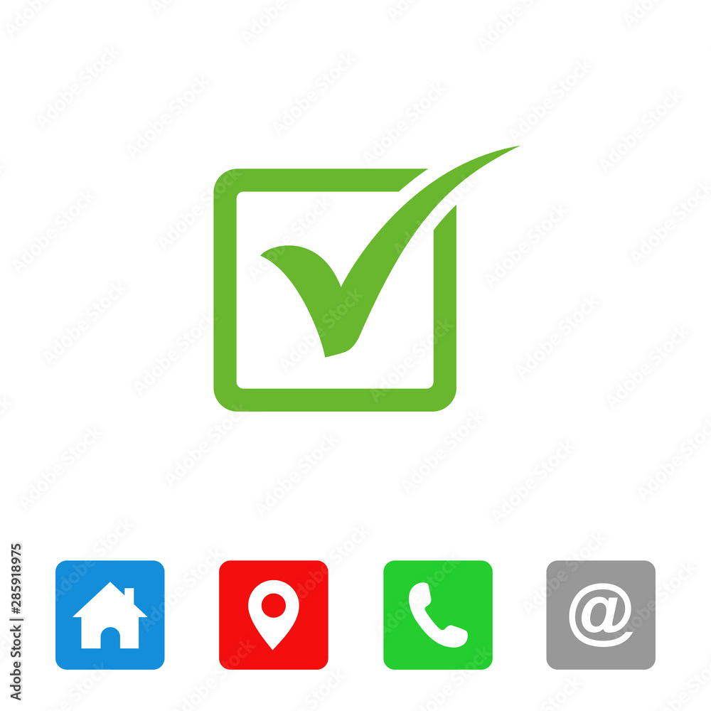 Poster check mark icon symbols vector. symbol for website computer and mobile vector.