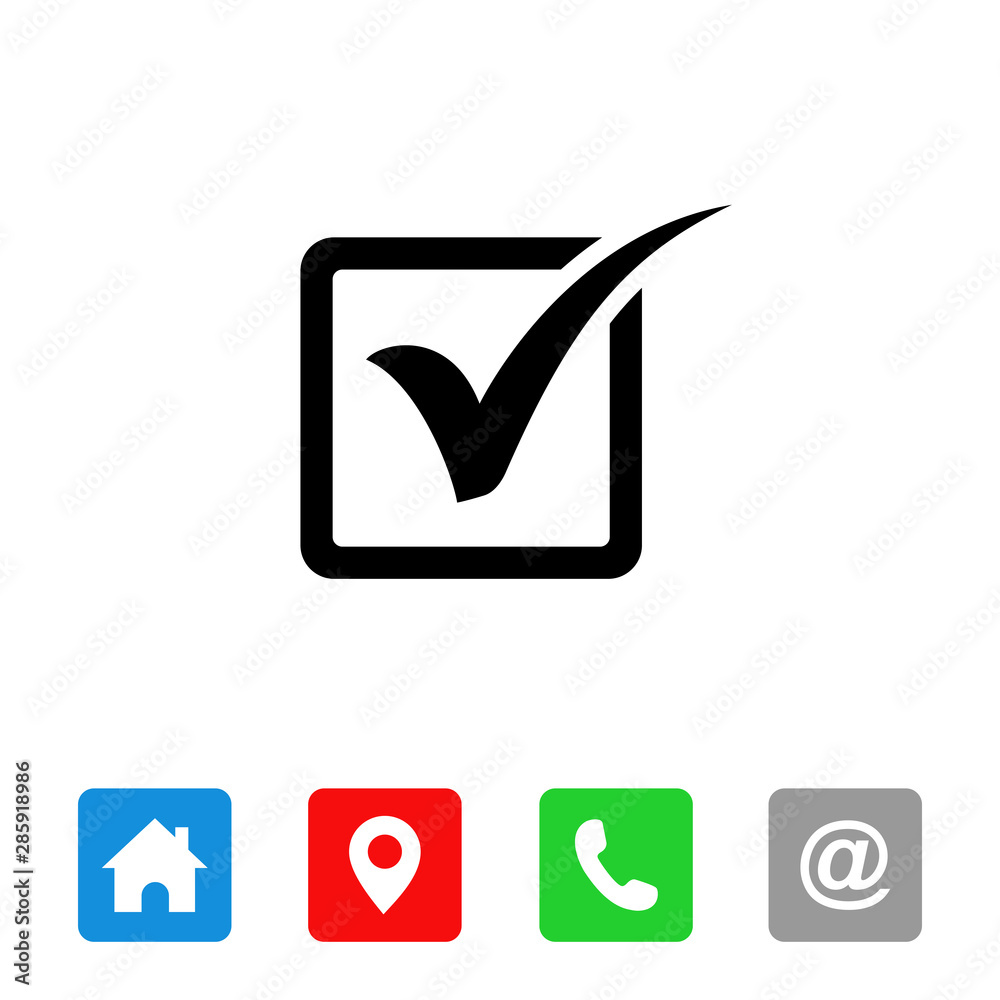Poster check mark icon symbols vector. symbol for website computer and mobile vector.