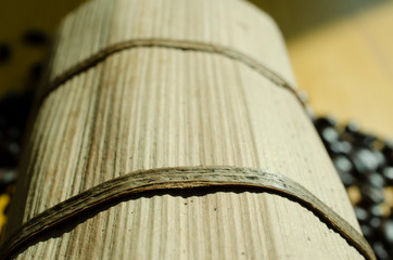 old book on wooden table