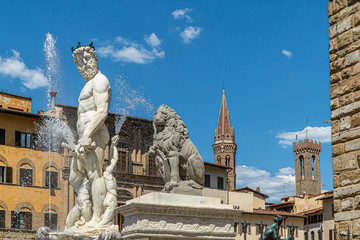 Obraz premium La fontaine de Neptune à Florence