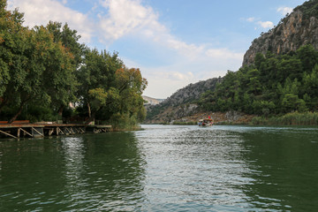Fototapeta na wymiar Boat tour on the dalyan river