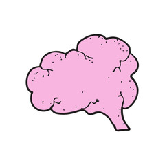 digitally drawn illustration brain design. hand drawing style