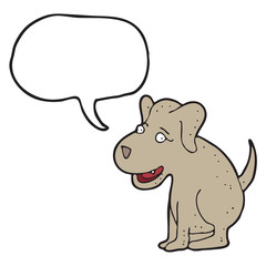 Plakat digitally drawn illustration dogs and speech bubbles design. hand drawing style