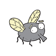 digitally drawn illustration flies design. hand drawing style