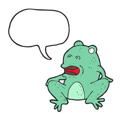 Obraz premium digitally drawn illustration frogs and speech bubbles design. hand drawing style