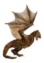 3D Rendering Fairy Tale Dragon on White